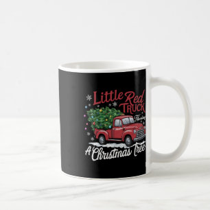 Little Red Trucks Hauling Santa Christmas Tree Par Coffee Mug