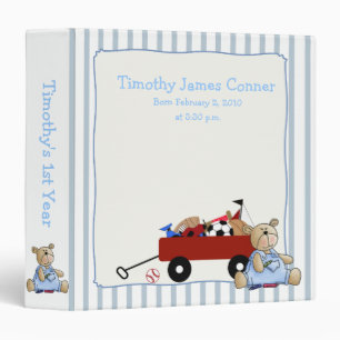 Little Red Wagon Teddy Bear Binder