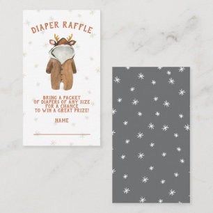 Little Reindeer Christmas Winter Diaper Raffle  Business Card
