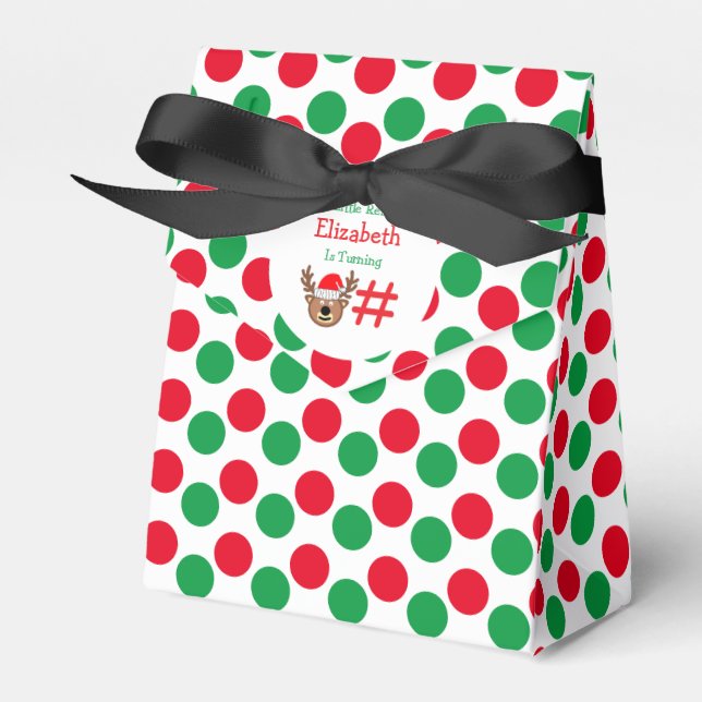 Little Reindeer Kids Birthday Favor Box (Front Side)