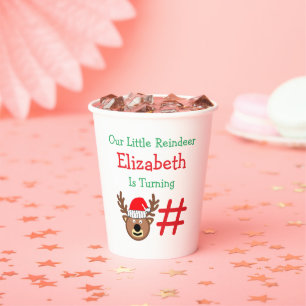Little Reindeer Kids Birthday Paper Cups