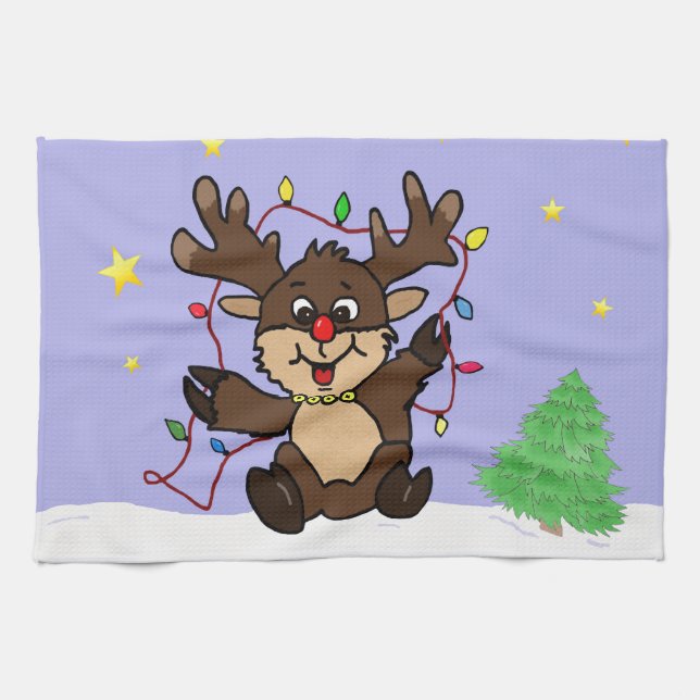 Little Reindeer Kitchen Towel (Horizontal)