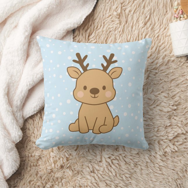 Little Reindeer Throw Pillow (Blanket)