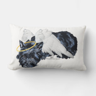 Little Resting Scottie Angel Lumbar Pillow