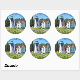 Little River Lighthouse, Maine Round Sticker
