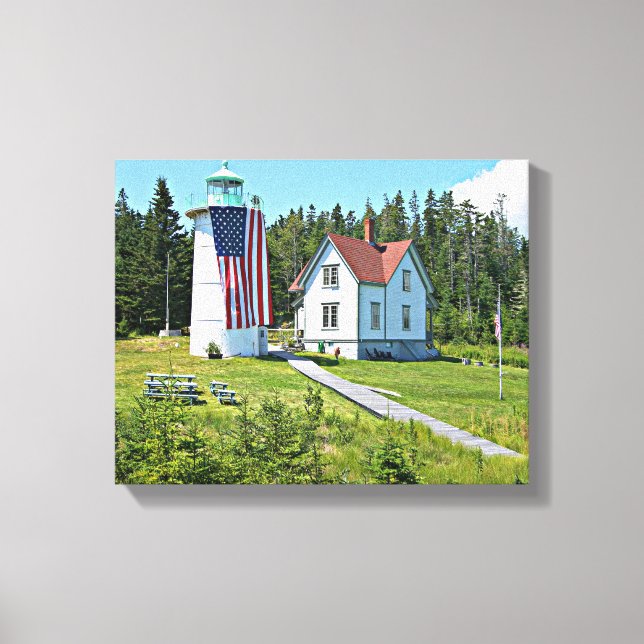 Little River Lighthouse, Maine Wrapped Canvas (Front)