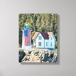 Little River Lighthouse, Maine Wrapped Canvas