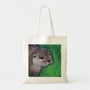 Little River Otter Painting Tote Bag