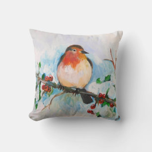 Little Robin Throw Pillow
