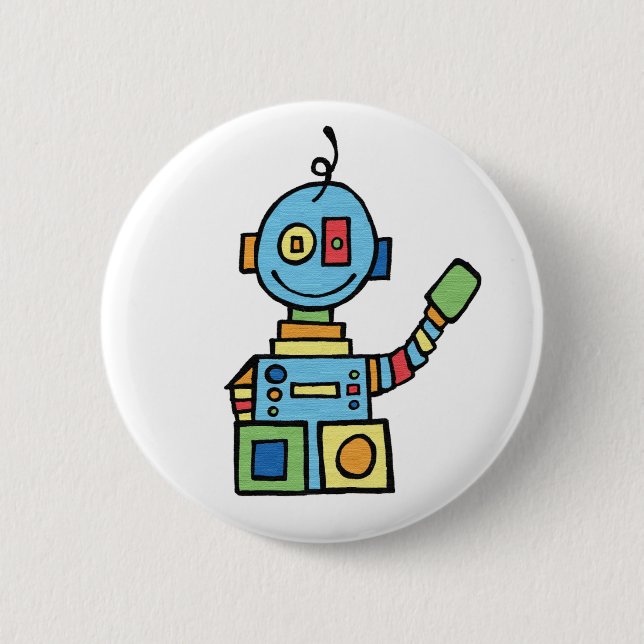 Little Robot 2 Inch Round Button (Front)
