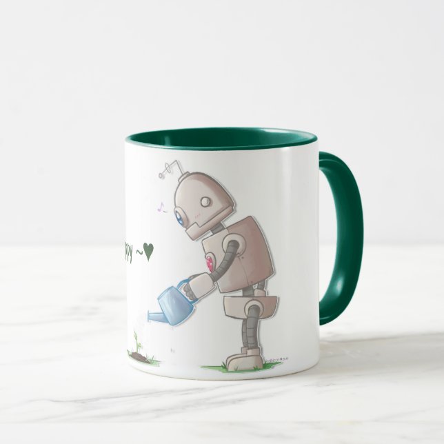 Little Robot's Garden Hobby Mug (Front Right)