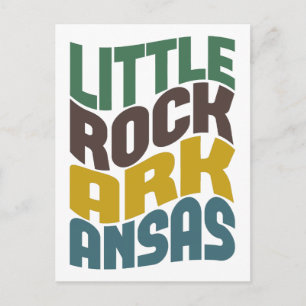 Little Rock Arkansas Retro Wave Postcard