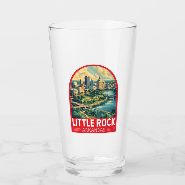 Little Rock Arkansas Travel Art Emblem Glass (Front)