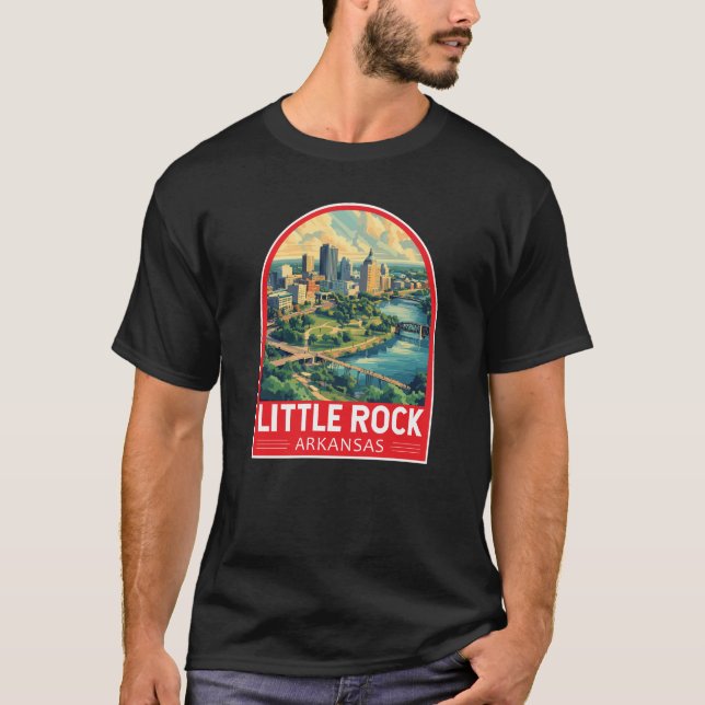 Little Rock Arkansas Travel Art Emblem T-Shirt (Front)