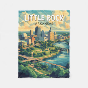 Little Rock Arkansas Travel Art Vintage Fleece Blanket