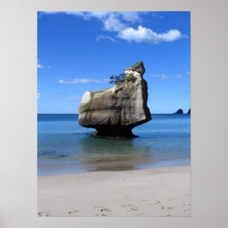 Little Rock Hahei Cathedral Cove New Zealand Poster