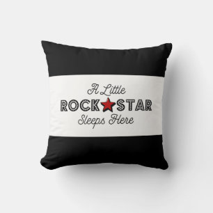 Little Rock Star Rocker Kid Rock and Roll Baby Throw Pillow