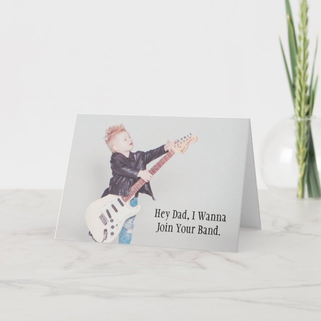 Little Rocker Guitarist Birthday Card (Front)