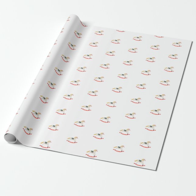 Little Rocking Horse Gift Wrapping Paper (Unrolled)