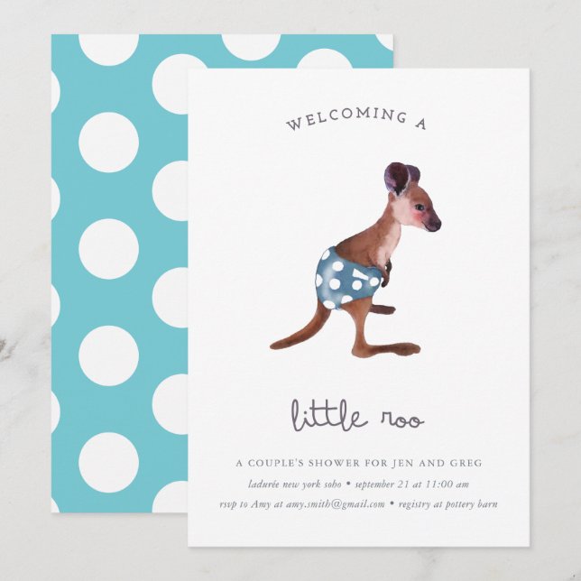 Little Roo *custom2* Invitation (Front/Back)