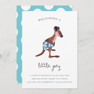 Little Roo in aqua (custom text) Invitation