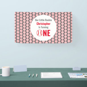 Little Rookie Baseball 1st Birthday Banner