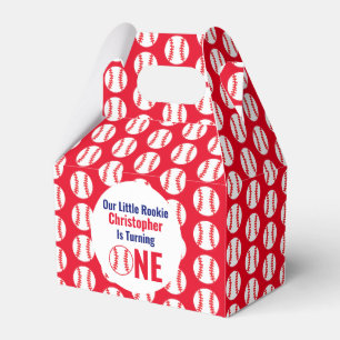 Little Rookie Baseball 1st Birthday Favor Box