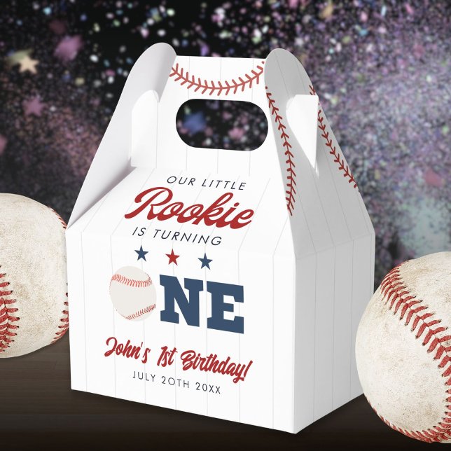 Little Rookie Baseball 1st Birthday Favor Box (Little Rookie Baseball 1st Birthday Favor Boxes)