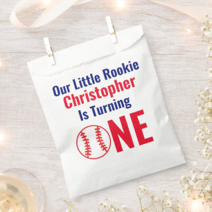 Little Rookie Baseball 1st Birthday Favour Bag