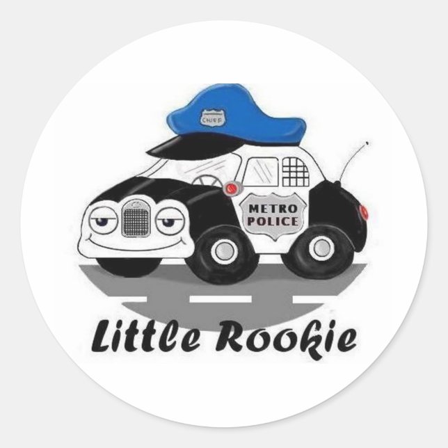 Little Rookie Classic Round Sticker (Front)