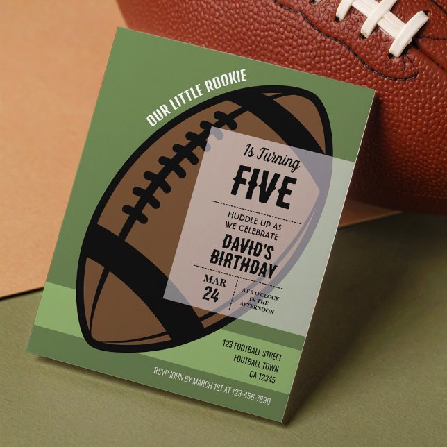 Little Rookie Football Budget Birthday Invitation (Creator Uploaded)