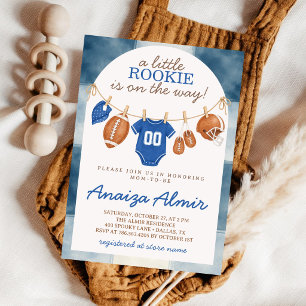 Little Rookie Football Clothesline Baby Shower Invitation
