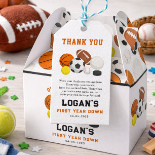 Little Rookie Sports 1st Birthday   All-Star Party Gift Tags