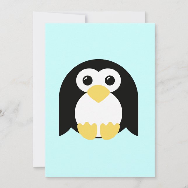 Little Round Penguin Invitation (Front)