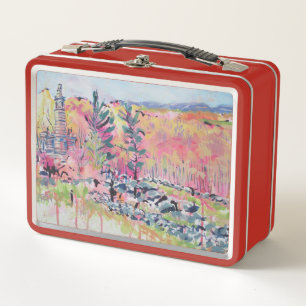 Little Roundtop Gettysburg Pennsylvania Redbuds Metal Lunch Box
