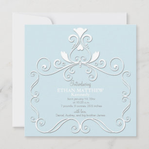 Little Royalty Blue Photo Birth Announcement