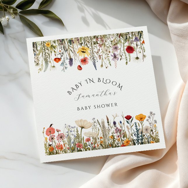 Little Rustic Wildflower Flower Baby Shower Napkin (Creator Uploaded)