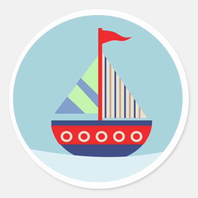 Little Sailboat Sail Away with me Envelope Seals (Front)