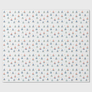 Little Sailboats Nautical Gift Wrap