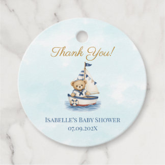 Little Sailor Baby Shower Favour Tag