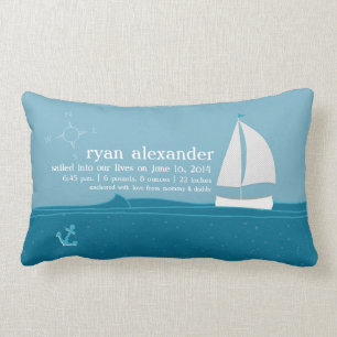 Little Sailor Birth Announcement Pillow