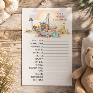 Little Sailor Nautical Baby Shower Game Card