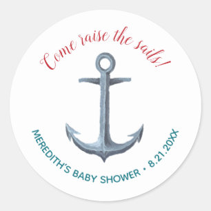 Little Sailor Nautical Baby Shower Sticker
