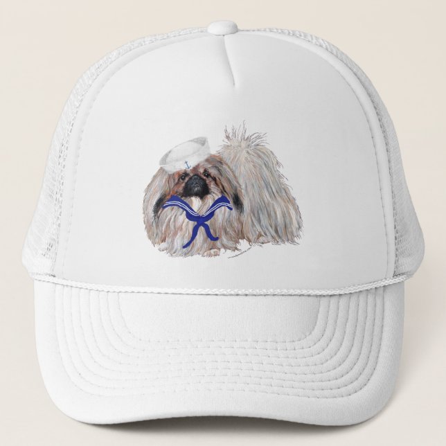 Little Sailor Pekingese Trucker Hat (Front)