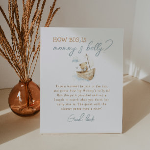 Little Sailor Teddy Bear How Big Is Mommy's Belly Pedestal Sign