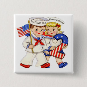 Little Sailor Twins 2nd birthday button