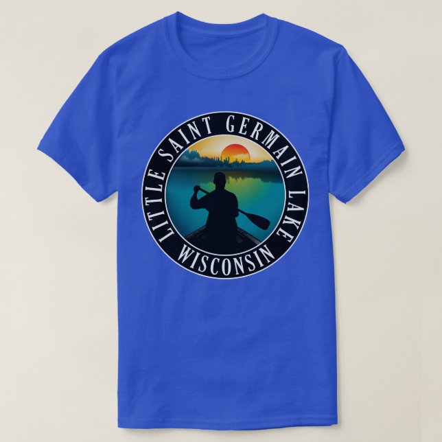 Little Saint Germain Lake Wisconsin Canoeing T-Shirt (Design Front)