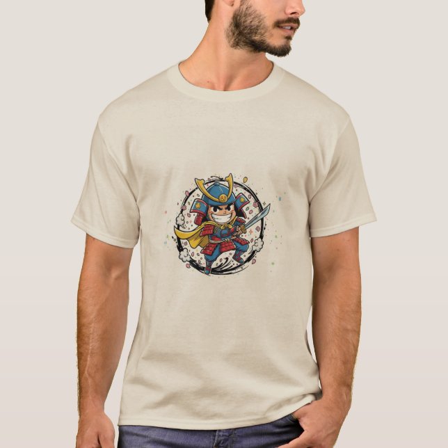 Little Samurai Cartoon T-shirt (Front)