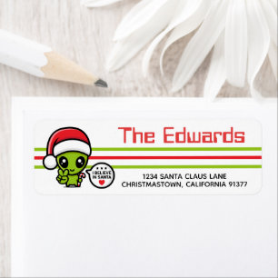 Little Santa Martian Alien Return Address Label
