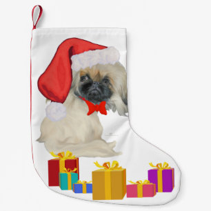 Little Santa Pekingese Small Christmas Stocking
